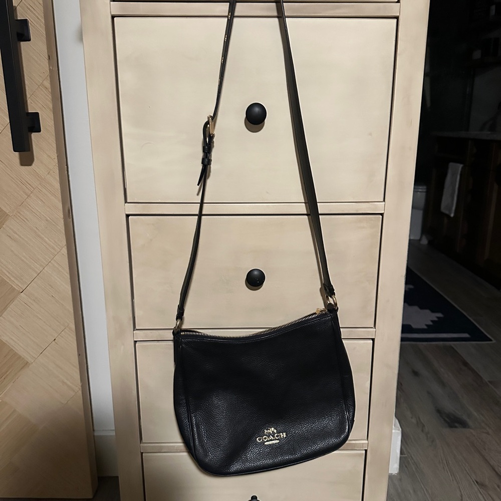 Coach Black Leather Shoulder Bag